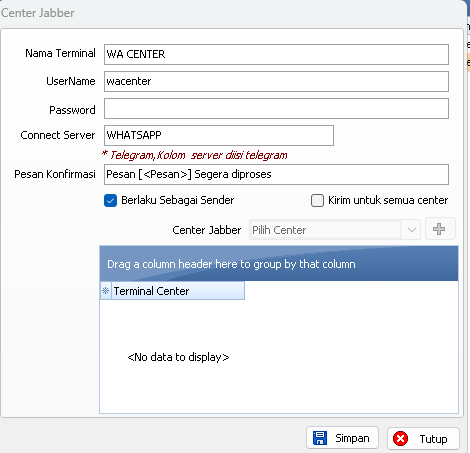 Tutorial Setting WA Center