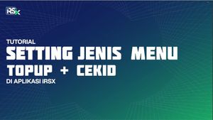 Submenu Topup & Cek ID pada aplikasi IRS X